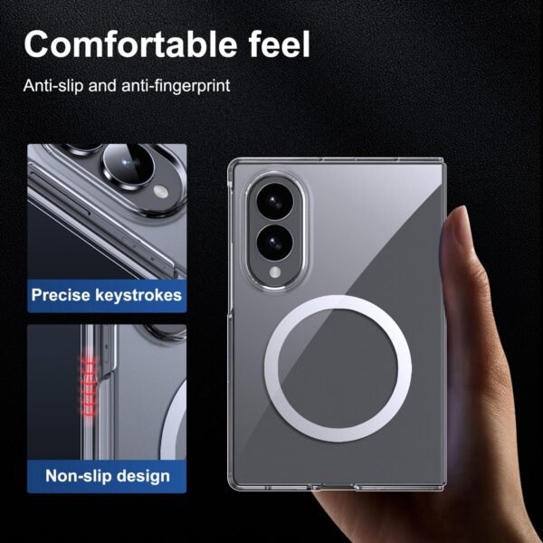 Phone Case: Magnetic Case for Samsung Z Fold8 Phone Case Transparent Case with Rope Holes - Magnetic Clear Slim, Anti-Scratch Ultralight Non-Slip Back for Galaxy Z Fold 8 Case Transparent