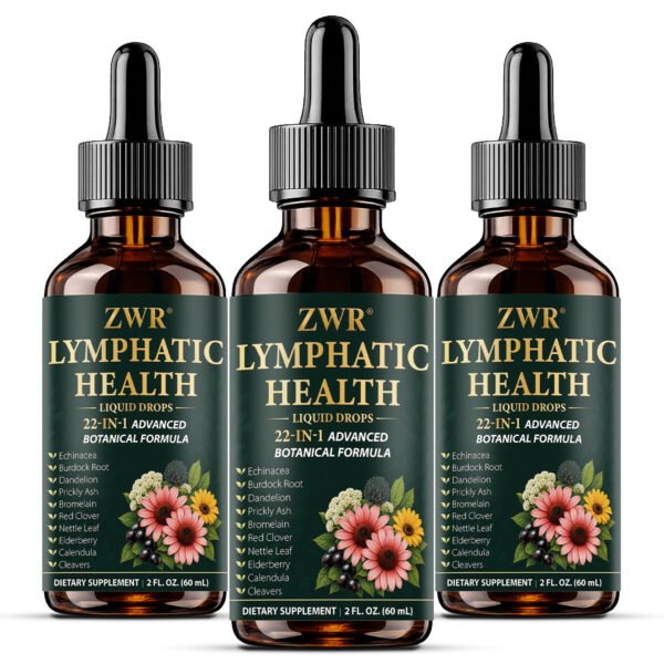 21-In-1 Herbal Lymphatic Health Drops, Echinacea Lymph Health Supplement, with Burdock Root, Echinacea, Plantain, Dandelion, for Body Balance & Healthy Defense, Great for Taking 0.03oz Daily with Water, 2.03oz