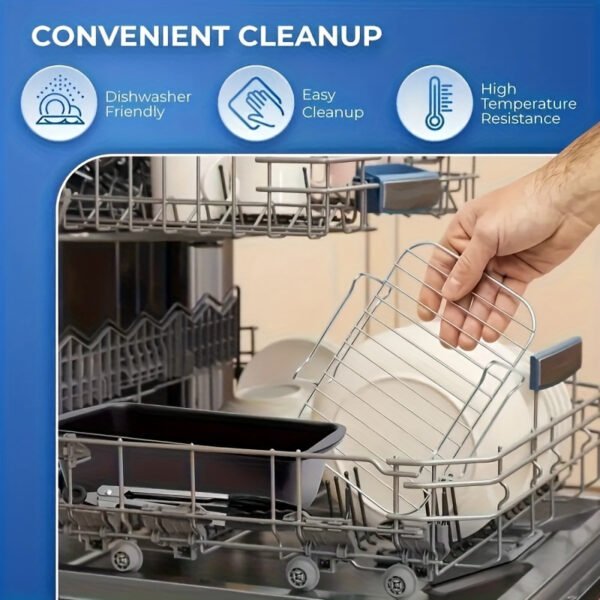 6pcs Set of Double-layer Frying Basket Accessories, Suitable for Ninja DZ201 Foodi and Other 8QT-10QT Dual-zone Dual-fryer Air Fryers, Includes Air Fryer Rack Set(2 Frying Basket Racks+ 4 Skewers)