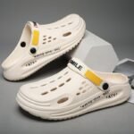 Men's Fashionable Sandals and Slides with a Sporty Letter Pattern Design, Featuring a Non-slip, Breathable, and Reversible Slip-on Style, Suitable for Daily and Outdoor Use
