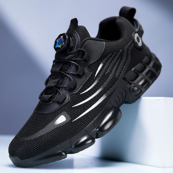 Men's Fashion Casual Sneakers, Lightweight and Breathable Running Shoes with Thick Soles and Rotating Button Design for Daily Commuting, Workouts, and Running