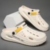 Men's Fashionable Sandals and Slides with a Sporty Letter Pattern Design, Featuring a Non-slip, Breathable, and Reversible Slip-on Style, Suitable for Daily and Outdoor Use