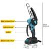 6-Inch Mini Cordless Chainsaw with Storage Case, Upgraded High-Hardness Chain, Lightweight One-Handed Electric Saw for Tree Trimming, Garden Pruning, Property Cleanup & Practical Gift for Men