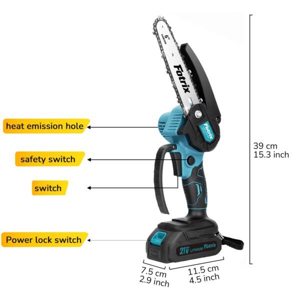 6-Inch Mini Cordless Chainsaw with Storage Case, Upgraded High-Hardness Chain, Lightweight One-Handed Electric Saw for Tree Trimming, Garden Pruning, Property Cleanup & Practical Gift for Men