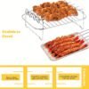 6pcs Set of Double-layer Frying Basket Accessories, Suitable for Ninja DZ201 Foodi and Other 8QT-10QT Dual-zone Dual-fryer Air Fryers, Includes Air Fryer Rack Set(2 Frying Basket Racks+ 4 Skewers)