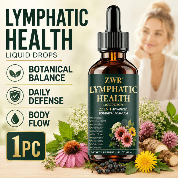 21-In-1 Herbal Lymphatic Health Drops, Echinacea Lymph Health Supplement, with Burdock Root, Echinacea, Plantain, Dandelion, for Body Balance & Healthy Defense, Great for Taking 0.03oz Daily with Water, 2.03oz