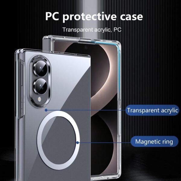 Phone Case: Magnetic Case for Samsung Z Fold8 Phone Case Transparent Case with Rope Holes - Magnetic Clear Slim, Anti-Scratch Ultralight Non-Slip Back for Galaxy Z Fold 8 Case Transparent
