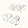 6pcs Set of Double-layer Frying Basket Accessories, Suitable for Ninja DZ201 Foodi and Other 8QT-10QT Dual-zone Dual-fryer Air Fryers, Includes Air Fryer Rack Set(2 Frying Basket Racks+ 4 Skewers)