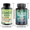 Himiyer 2 Bottles Soursop NAD+ & Sea Moss Daily Balance Capsules for Women & Men - Rhodiola Rosea, Ashwagandha, Shilajit, Berberine - Focus & Immune Health & Body Balance - Daily Gentle Lifestyle