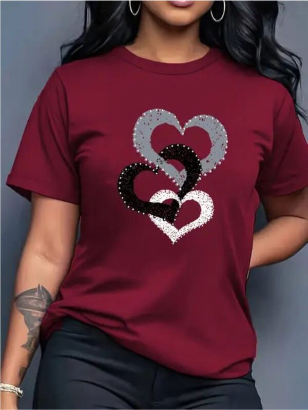 Women's Letter Graphic Print Sporty Fashion Casual Round Neck Short Sleeve T-shirt