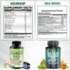 Himiyer 2 Bottles Soursop NAD+ & Sea Moss Daily Balance Capsules for Women & Men - Rhodiola Rosea, Ashwagandha, Shilajit, Berberine - Focus & Immune Health & Body Balance - Daily Gentle Lifestyle