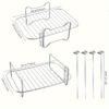 6pcs Set of Double-layer Frying Basket Accessories, Suitable for Ninja DZ201 Foodi and Other 8QT-10QT Dual-zone Dual-fryer Air Fryers, Includes Air Fryer Rack Set(2 Frying Basket Racks+ 4 Skewers)