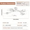 product-fancy-3012642a-a4d6-4301-865c-b1c7436b601b LED Smart Ceiling Fan Light - E27/E26 Screw Port With Remote Control, Adjustable Brightness And 3 Speed Adjustment, Suitable For Bedroom, Living Room, Study, Kitchen And Bathroom - Modern Design, Suitable For All Seasons (2-in-1-3/4/5 Head Fan Light
