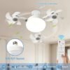 product-fancy-3c09d1ac-87c4-4cab-a93e-21f0409c7bec LED Smart Ceiling Fan Light - E27/E26 Screw Port With Remote Control, Adjustable Brightness And 3 Speed Adjustment, Suitable For Bedroom, Living Room, Study, Kitchen And Bathroom - Modern Design, Suitable For All Seasons (2-in-1-3/4/5 Head Fan Light