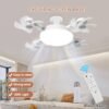 product-fancy-7832ca7f-1ef2-48a4-8f25-de06c16d8579 LED Smart Ceiling Fan Light - E27/E26 Screw Port With Remote Control, Adjustable Brightness And 3 Speed Adjustment, Suitable For Bedroom, Living Room, Study, Kitchen And Bathroom - Modern Design, Suitable For All Seasons (2-in-1-3/4/5 Head Fan Light