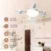 product-fancy-8319d1ae-3913-4254-adfc-a5d21bb0161f LED Smart Ceiling Fan Light - E27/E26 Screw Port With Remote Control, Adjustable Brightness And 3 Speed Adjustment, Suitable For Bedroom, Living Room, Study, Kitchen And Bathroom - Modern Design, Suitable For All Seasons (2-in-1-3/4/5 Head Fan Light