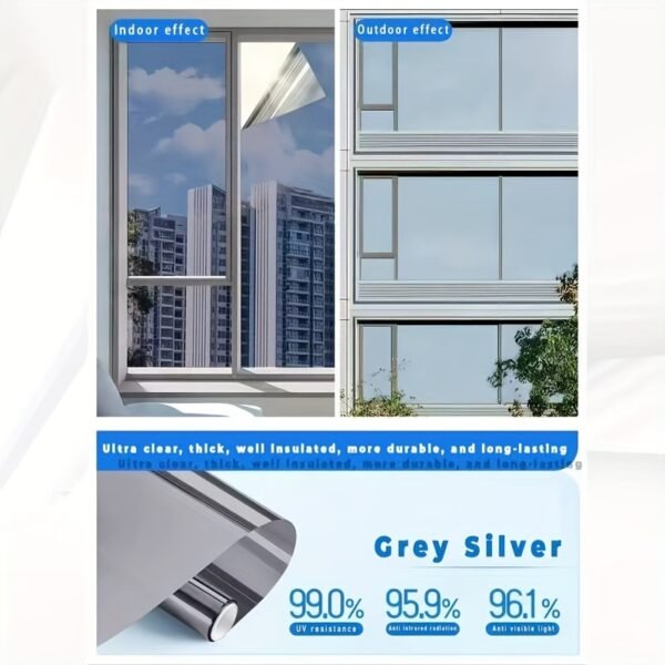 product-fancy-8d579464-df42-4a74-9ee2-0506086b9bb2 Large One-Way Privacy Window Film for Home And Office Windows. Features Electrostatic Adhesion - No Glue Required - And Provides Protection, Sunshade, And Heat Insulation. Holiday Decorations. Bonus Gifts: Spray Bottle, Measuring Tape, And Squeegee