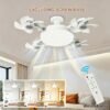 product-fancy-9aaa303e-212e-4771-be27-2808c4791612-1 LED Smart Ceiling Fan Light - E27/E26 Screw Port With Remote Control, Adjustable Brightness And 3 Speed Adjustment, Suitable For Bedroom, Living Room, Study, Kitchen And Bathroom - Modern Design, Suitable For All Seasons (2-in-1-3/4/5 Head Fan Light