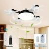 product-fancy-a9f39d73-ab4c-4211-9024-1cb28e7f03e4 LED Smart Ceiling Fan Light - E27/E26 Screw Port With Remote Control, Adjustable Brightness And 3 Speed Adjustment, Suitable For Bedroom, Living Room, Study, Kitchen And Bathroom - Modern Design, Suitable For All Seasons (2-in-1-3/4/5 Head Fan Light