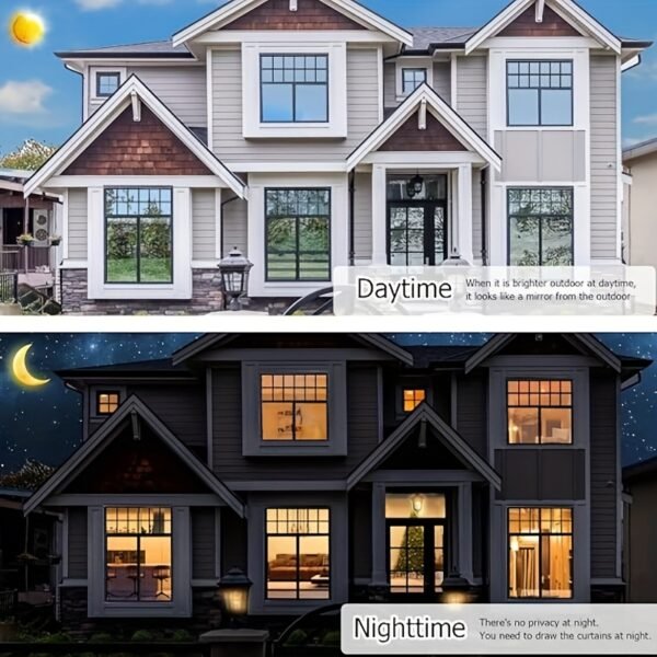 product-fancy-f3d84112-b8d4-4877-a295-6f4fe2a6dc49 Large One-Way Privacy Window Film for Home And Office Windows. Features Electrostatic Adhesion - No Glue Required - And Provides Protection, Sunshade, And Heat Insulation. Holiday Decorations. Bonus Gifts: Spray Bottle, Measuring Tape, And Squeegee