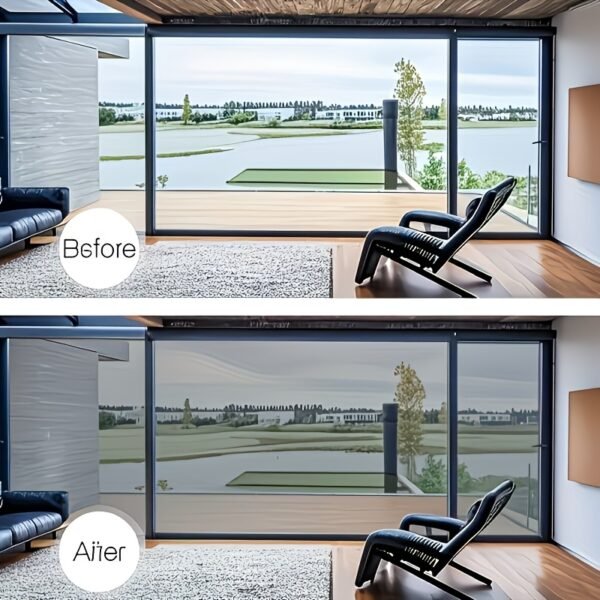 product-fancy-fd542144-4d66-4734-bae2-23aedac1095b-1 Large One-Way Privacy Window Film for Home And Office Windows. Features Electrostatic Adhesion - No Glue Required - And Provides Protection, Sunshade, And Heat Insulation. Holiday Decorations. Bonus Gifts: Spray Bottle, Measuring Tape, And Squeegee